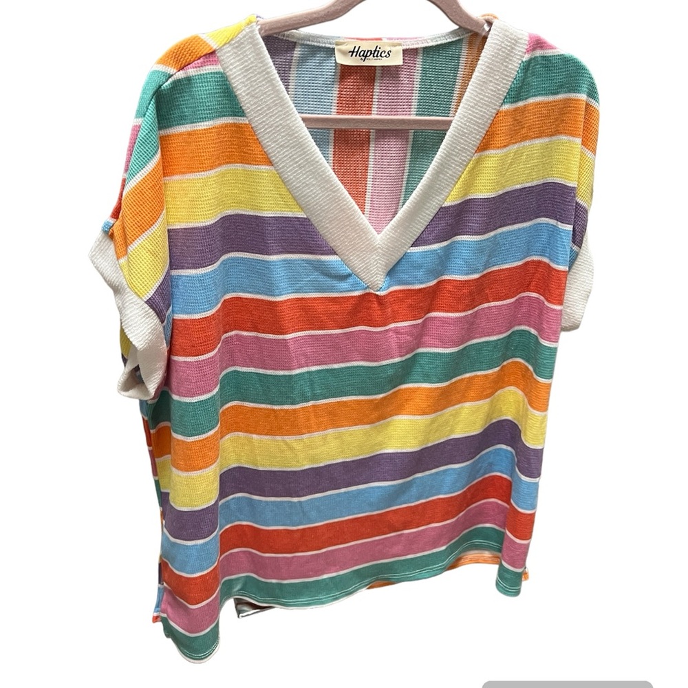 Haptics multi colors stripes shirt